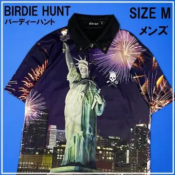 BIRDIE HUNT 버디 헌트 반팔 피케 셔츠 불꽃놀이 프린트 M