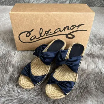 Calzanor 칼자노르 36 네이비 웨지솔 샌들