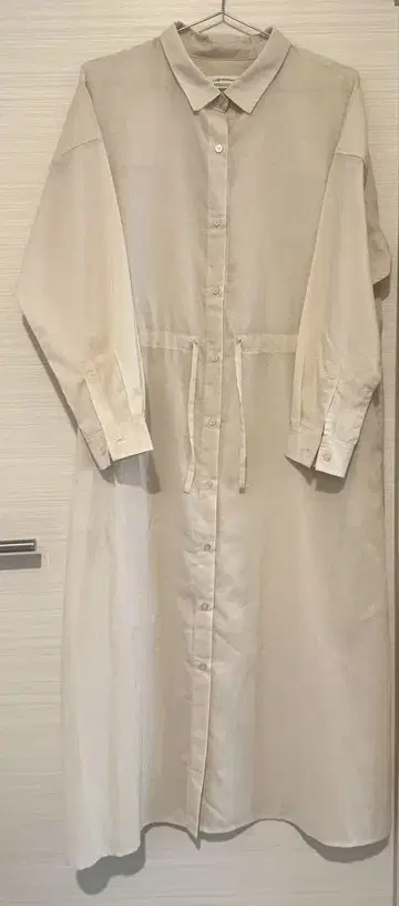 미사용 새상품 린넨 포함 린넨 셔츠 원피스 가운 맥시 롱 겉옷 시어