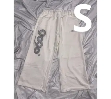9090 girl OG 로고 글리터 스웨트 팬츠 화이트