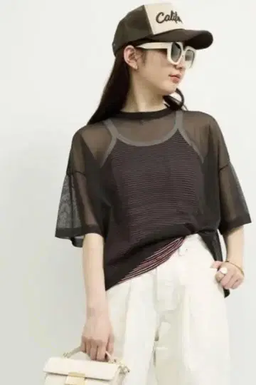 라빠르망 Sheer T-shirts 미사용 브라운