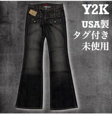 Y2K 아카이브 데님 USA제 플레어 데님 부츠 컷 그런지