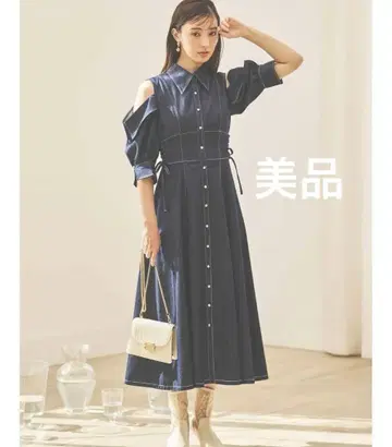 dazzlin 오픈 숄더 데님 원피스
