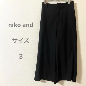 niko and 블랙 사이드 슬릿 가우초 팬츠 와이드