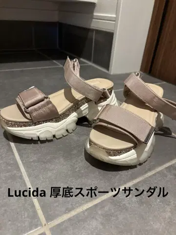 Lucinda 통굽 글리터 스포츠 샌들 핑크 베이지