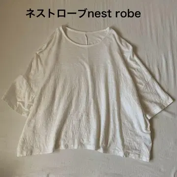 네스트로브 nest robe 화이트 풀오버 린넨 반팔 루즈핏