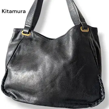 Kitamura 키타무라 핸드백 토트 숄더 가죽 블랙