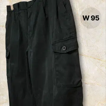 작업 바지 블랙 W95 카고 팬츠 미사용