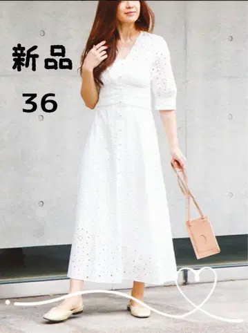 더 버지니아 자수 원피스 36 화이트