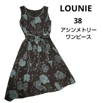 LOUNIE 슬리브리스 원피스 비대칭 무릎 아래 기장