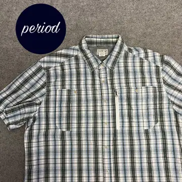 P2153 L.L.Bean 구제 의류 체크 반팔 셔츠 아웃도어 아메카지