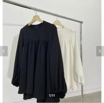 TWILL 개더 플레어 블라우스