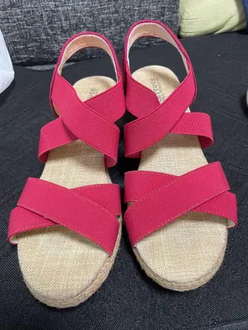 웨지솔 샌들 핑크