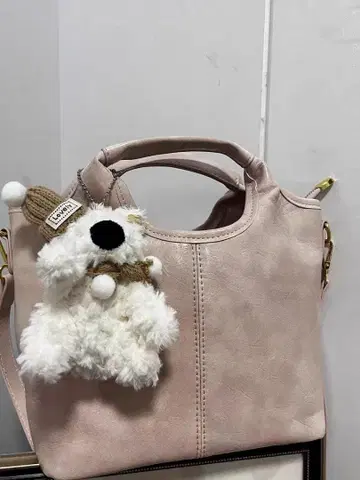 핑크 합성 피혁 토트백