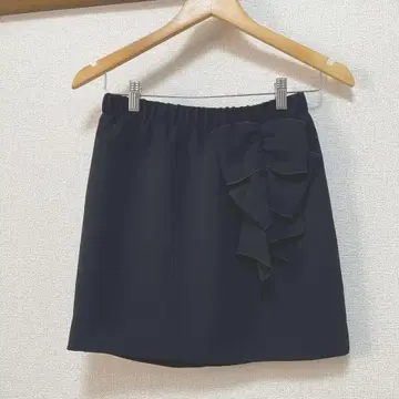 새상품급 산드로 Sandro 스커트 리본 허리밴딩 미니 블랙 블랙