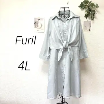 9496 Furil 2way 셔츠 원피스 4L 빅 사이즈 무지 고급스러운