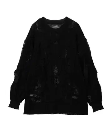 아메리 MEDI TUCK DAMAGE KNIT TOP 데미지 니트 블랙