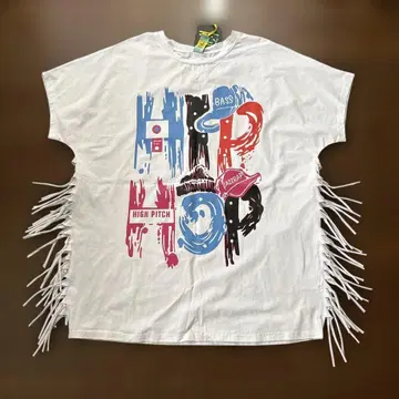HIP HOP 그래픽 티셔츠 프린지
