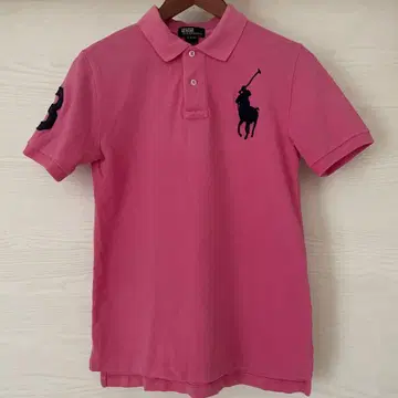 POLO 핑크 폴로 셔츠 빅 포니 자수 폴로 랄프로렌 M