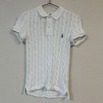 Polo Ralph Lauren 화이트 케이블 폴로 셔츠 XS(S 상당)