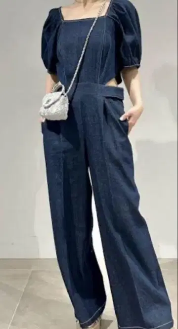 SNIDEL 데님 살로펫 퍼프 슬리브 원피스