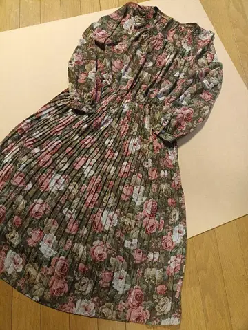 레트로 꽃무늬 원피스 브라운
