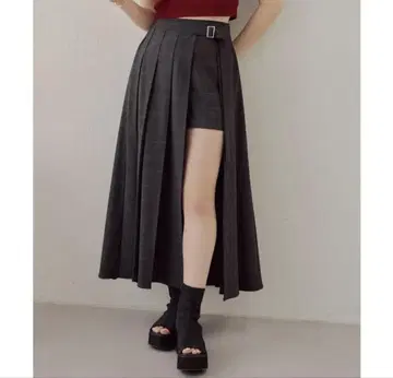 새상품 Chico 치코 랩 플리츠 롱 스커트 + 숏 팬츠 그레이