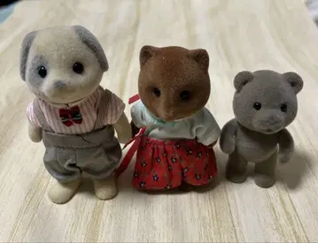 실바니안 패밀리 단종 아이보리 개 너구리 곰