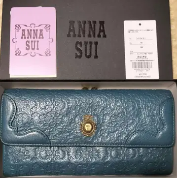 새상품급 안나수이 상자 택 포함 장지갑 그린
