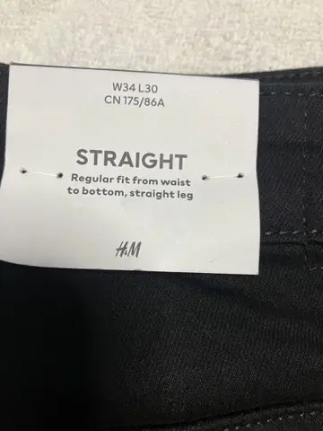 새상품 택 포함 H&M 스트레이트 데님 W34 L30