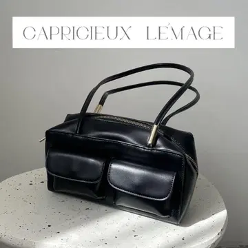 CAPRICIEUX LE'MAGE 더블 포켓 보스턴 백 블랙 검정