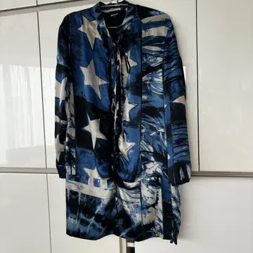 Just Cavalli 별 패턴 레이스업 원피스 긴팔