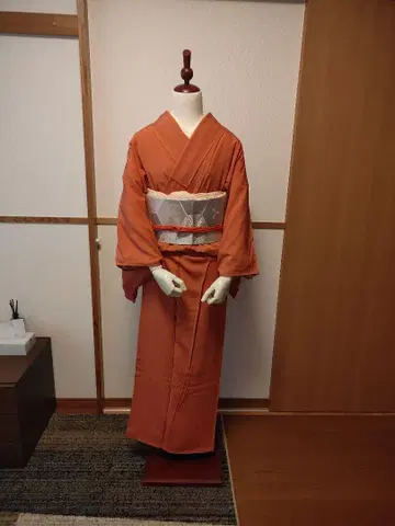 오렌지 컬러 이로무지 기모노