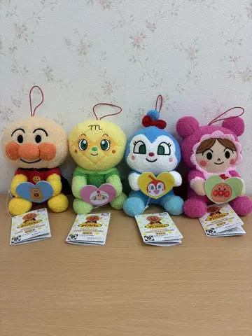 가자! 호빵맨 코로후와 컬러풀 하트 봉제 인형 전 4종