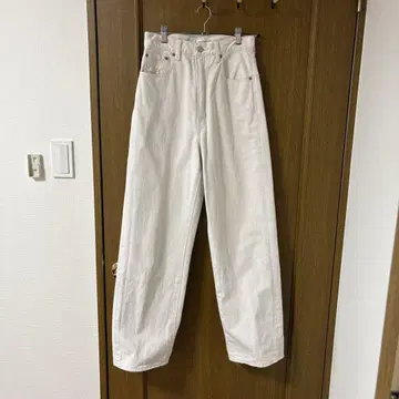 MOUSSY 화이트 데님 와이드 팬츠