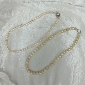 진주 펄 목걸이 2개 SILVER