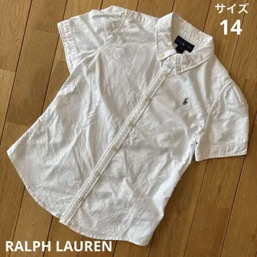 새상품급 RALPH LAUREN 퍼프 슬리브 반팔 셔츠 블라우스 화이트