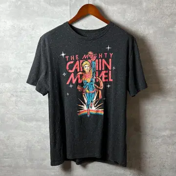 MARVEL 캡틴 마블 티셔츠 XL 블랙 아메리칸 코믹스 히어로