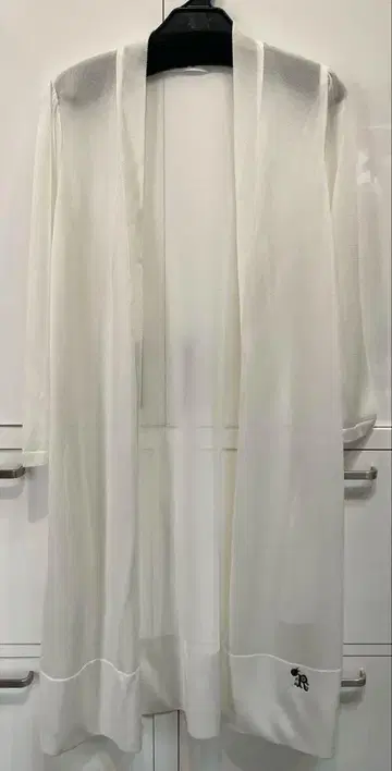 르네 밑단 펄 시어 롱 가디건