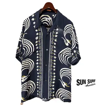 SUN SURF / 선 서프 알로하 셔츠 SS 31599 네이비 L
