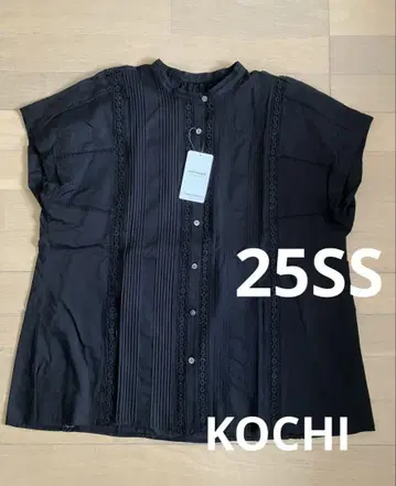 Spick and Span 케미컬 레이스 프렌치 블라우스 블랙