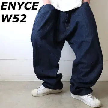 ENYCE 에니체 데님 초와이드 자수 로고 빅 사이즈 W52