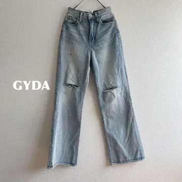 GYDA KNEE 데미지 와이드 데님 팬츠 m122