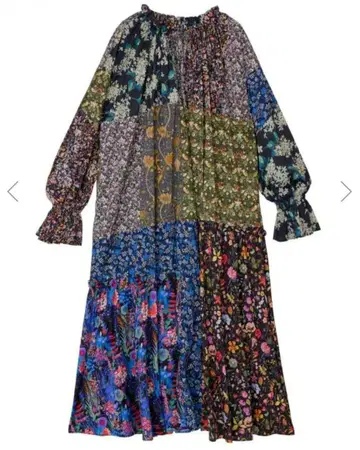 새상품급 AMERI LIBERTY PATCHWORK BLK DRESS