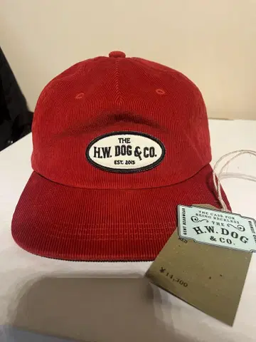 H.W. DOG & CO. 코듀로이 캡 빨간색