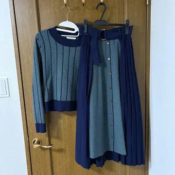 레이디 아젤 헤링본 자카드 니트 셋업