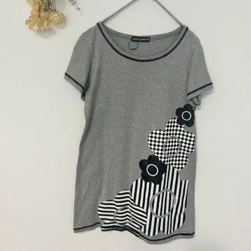 마리콴트 데이지 꽃무늬 튜닉 미니 원피스 M 사이즈 그레이