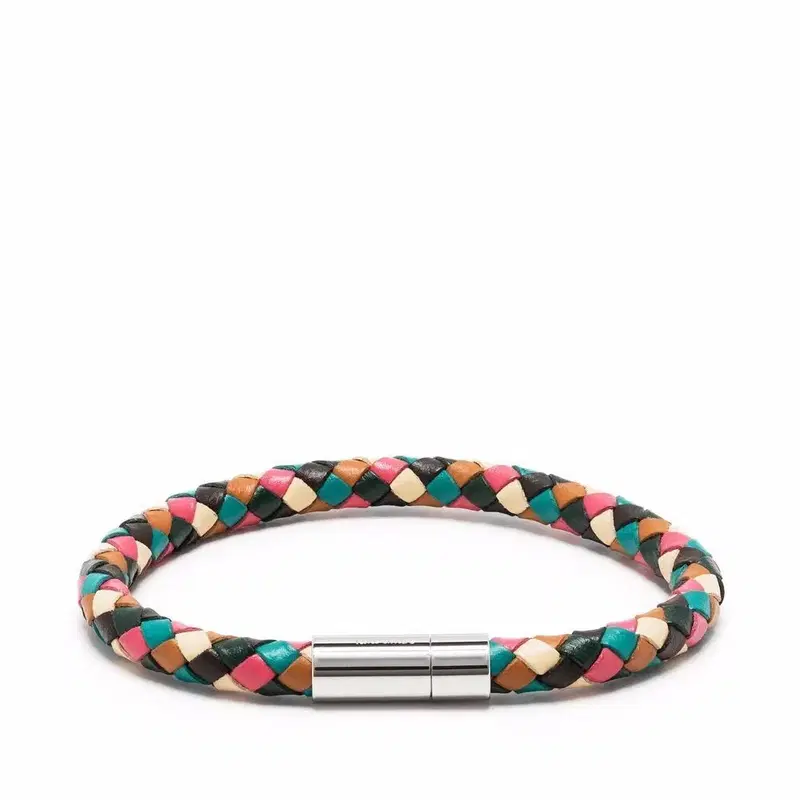 paul smith 시그니처 멀티 컬러 가죽위빙 팔찌