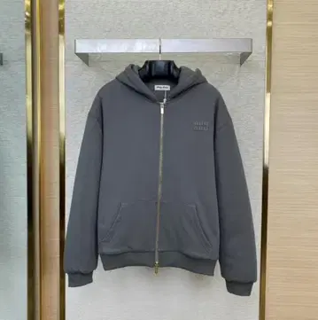 컨디션 최상 그레이 후드 부착 집업 후드티