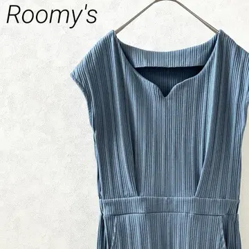 Roomy's 롱 원피스 리브 키넥 슬리브리스 포켓 부착